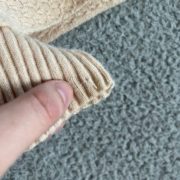 Hollister Sweater Large Crop Scoop Neck Pullover Pink Cream Y2K Coquette Ballet - Picture 5 of 16